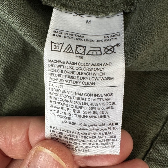 Old Navy Women's Zip Up Linen Field Jacket Collared Army Green Medium Outdoor - Picture 8 of 14